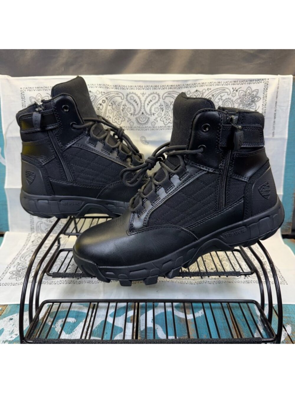 Blauer 6" Spar Boots Mens Sz 9D US Style FW076 Black Dual Side Zip Tactical EUC